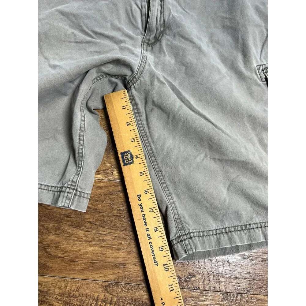 Vtg St Johns Bay Cargo Shorts Mens 36 Gray Khaki Cotton Outdoor Hiking Fishing